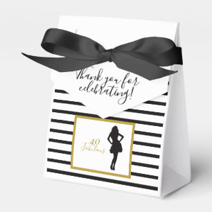 Elegante schwarze Goldene 40. Geburtstags-Meilenst Geschenkschachtel