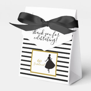 Elegante schwarze Goldene 60. Geburtstags-Meilenst Geschenkschachtel
