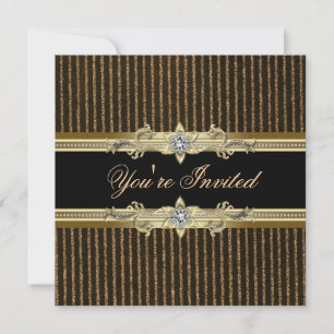 Elegante schwarze goldene Black-Tie-Party-Einladun Einladung