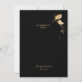 Elegante, schwarze goldene Bordeaux-Hochzeit Einladung (Rückseite)