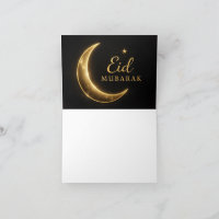 Elegante schwarze & goldene Eid Mubarak Karte – Pr