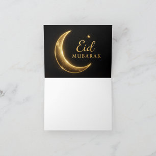 Elegante schwarze & goldene Eid Mubarak Karte – Pr
