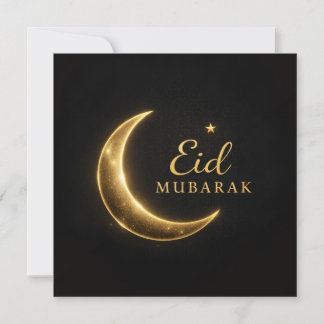 Elegante schwarze & goldene Eid Mubarak Karte – Pr