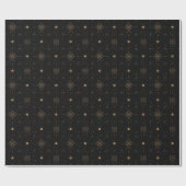 Elegante schwarze goldene Himmelsterne Geschenkpapier (Flach)