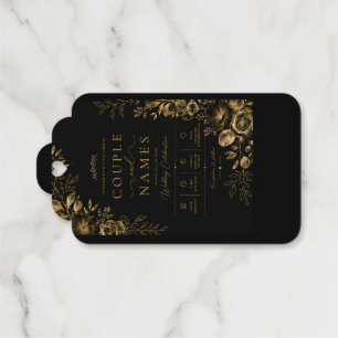 Elegante schwarze & goldene personalisierte  geschenkanhänger