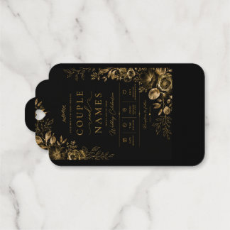 Elegante schwarze & goldene personalisierte geschenkanhänger