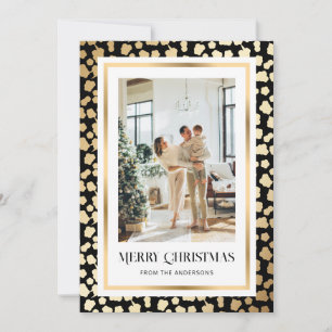 Elegante schwarze goldene sternenklar Weihnachtsgr Feiertagskarte
