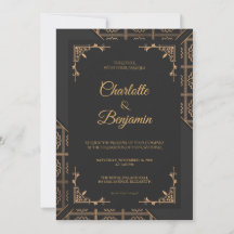 Elegante schwarze goldene viktorianische Hochzeits
