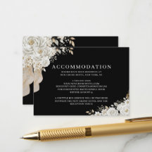 Elegante schwarze goldene weiße Rosen Unterkunft