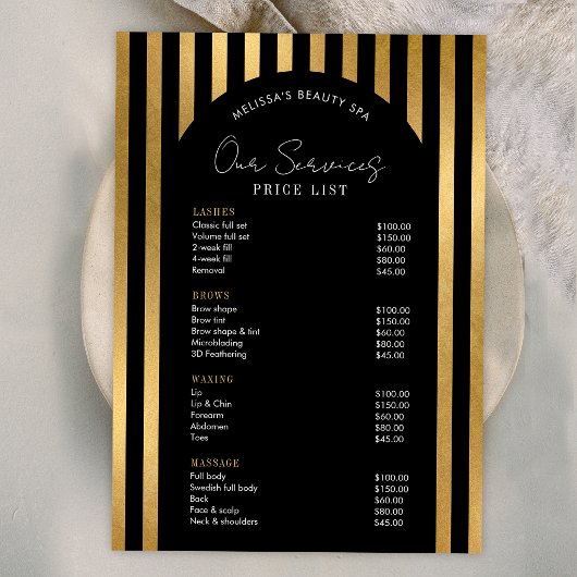 Elegante schwarze & goldene Wimpern Haar-Spa-Preis