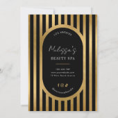 Elegante schwarze & goldene Wimpern Haar-Spa-Preis (Rückseite)