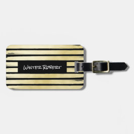 Elegante schwarze Goldfolienfarbe gestreift Gepäckanhänger