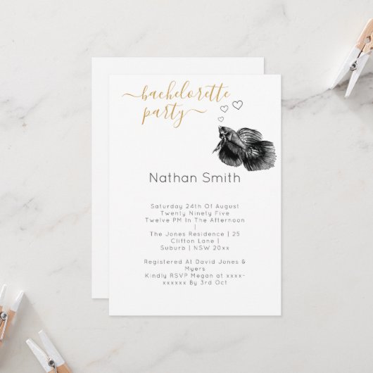 Elegante Schwarze Goldmedaille Einladung (Vorderseite/Rückseite Beispiel)