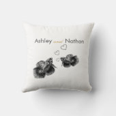 Elegante Schwarze Goldmedaille Kissen (Rückseite)