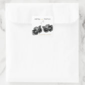 Elegante Schwarze Goldmedaille Quadratischer Aufkleber (Tasche)