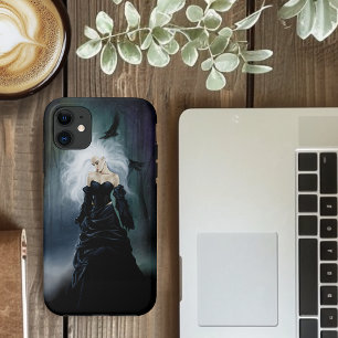 Elegante schwarze gothische mysteriöse Frau Raben  Case-Mate iPhone Hülle