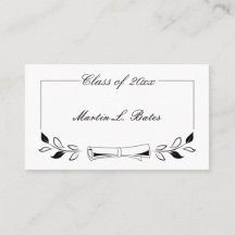Elegante Schwarze Graduate Name Cards einfügen