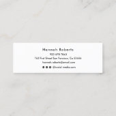 Elegante Schwarze Graduate Name Cards einfügen Telefonnummerkarte (Rückseite)