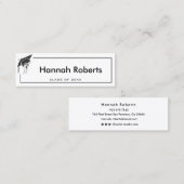 Elegante Schwarze Graduate Name Cards einfügen Telefonnummerkarte (Vorne/Hinten)