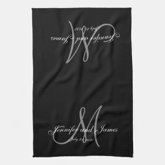 Elegante schwarze graue geschirrtuch (Vertikal)