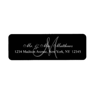 Elegante schwarze graue Monogramm-Hochzeit