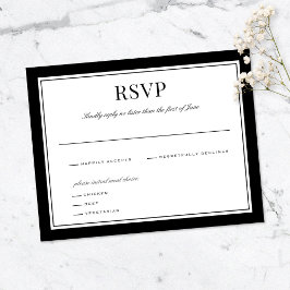 Elegante schwarze Grenze | Antwort auf Hochzeiten Dankeskarte