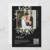 Elegante Schwarze Grüne glücklich immer nach dem P Einladung (Rückseite)