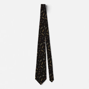 Elegante schwarze Halstücher mit Blattmuster Krawatte