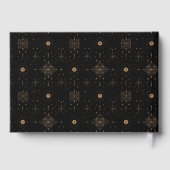 Elegante schwarze Himmelsterne Gästebuch (Rückseite)