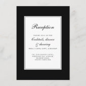 Elegante Schwarze Hochzeit Begleitkarte (Vorderseite)