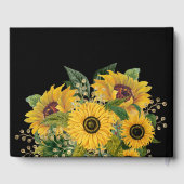 Elegante Schwarze Hochzeit Gästebuch (Rückseite)