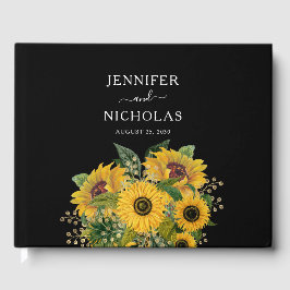 Elegante Schwarze Hochzeit Gästebuch