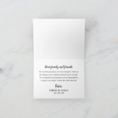 Elegante Schwarze Hochzeit Monogramm Foto Collage Dankeskarte (Innenseite)