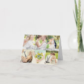 Elegante Schwarze Hochzeit Monogramm Foto Collage Dankeskarte (Vorderseite)