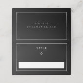 Elegante schwarze Hochzeit Platzkarte (Außenseite Aufgefaltet)