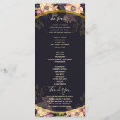 Elegante schwarze Hochzeit Programm (Rückseite)