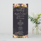 Elegante schwarze Hochzeit Programm (Stehend Vorderseite)
