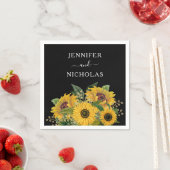 Elegante Schwarze Hochzeit Serviette (Beispiel)