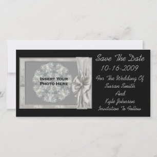 Elegante Schwarze Hochzeit Speichern Sie die Datum Save The Date