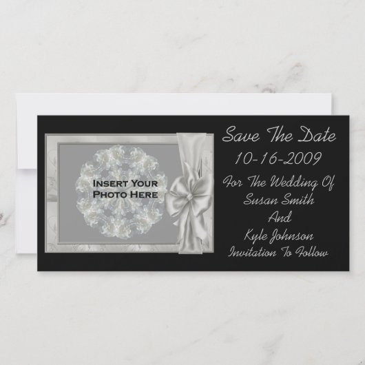 Elegante Schwarze Hochzeit speichert die Datumskar Save The Date (Vorderseite)