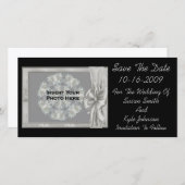 Elegante Schwarze Hochzeit speichert die Datumskar Save The Date (Vorne/Hinten)