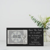 Elegante Schwarze Hochzeit speichert die Datumskar Save The Date (Stehend Vorderseite)