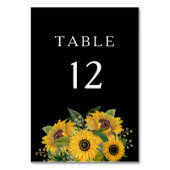 Elegante Schwarze Hochzeit Tischnummer (Vorderseite)