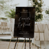 Elegante Schwarze Hochzeit Willkommen Acrylschild