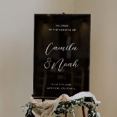 Elegante Schwarze Hochzeit Willkommen Acrylschild