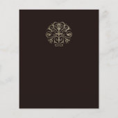 Elegante, schwarze Hochzeitsempfehlung Flyer (Hinten)