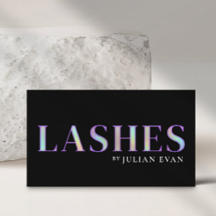 Elegante schwarze holografische Wimpern Visitenkar Visitenkarte