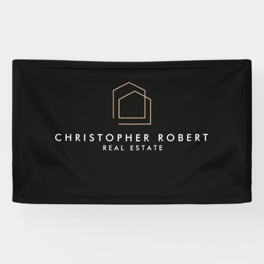 Elegante schwarze Immobilien Banner (Horizontal)