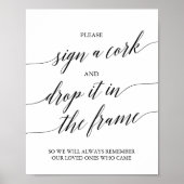 Elegante schwarze Kalligrafie Bitte unterschreiben Poster (Vorne)