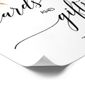 Elegante Schwarze Kalligrafie Blumenkarten & Gesch Poster (Ecke)